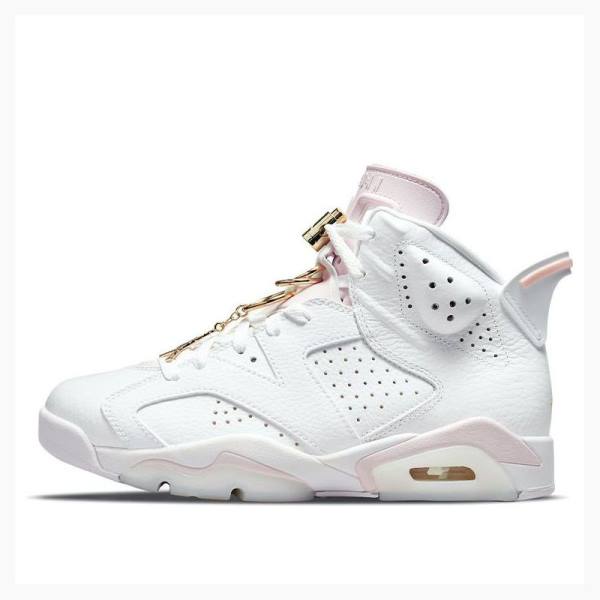 Nike Retro Gold Hoops Basketsko Air Jordan 6 Dame Hvite | JD-415QX