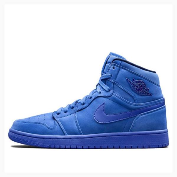 Nike Retro HI PRM Semsket Skinn - Void Basketsko Air Jordan 1 Dame Blå | JD-420WX