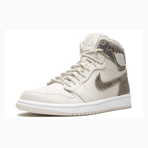 Nike Retro HI PRM Snakeskin - Phantom Basketsko Air Jordan 1 Dame Hvite Beige | JD-896KF