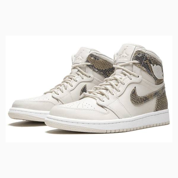 Nike Retro HI PRM Snakeskin - Phantom Basketsko Air Jordan 1 Dame Hvite Beige | JD-896KF