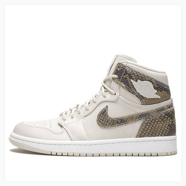 Nike Retro HI PRM Snakeskin - Phantom Basketsko Air Jordan 1 Dame Hvite Beige | JD-896KF