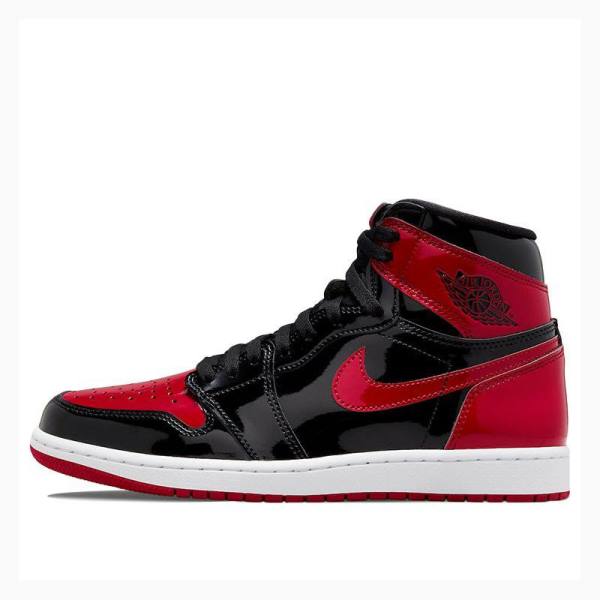 Nike Retro High OG Bred Patent Basketsko Air Jordan 1 Herre Rød Svarte | JD-250UV