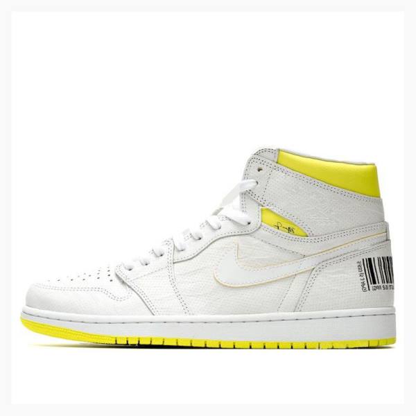 Nike Retro High OG First Class Flight Basketsko Air Jordan 1 Herre Hvite Gul | JD-942DI