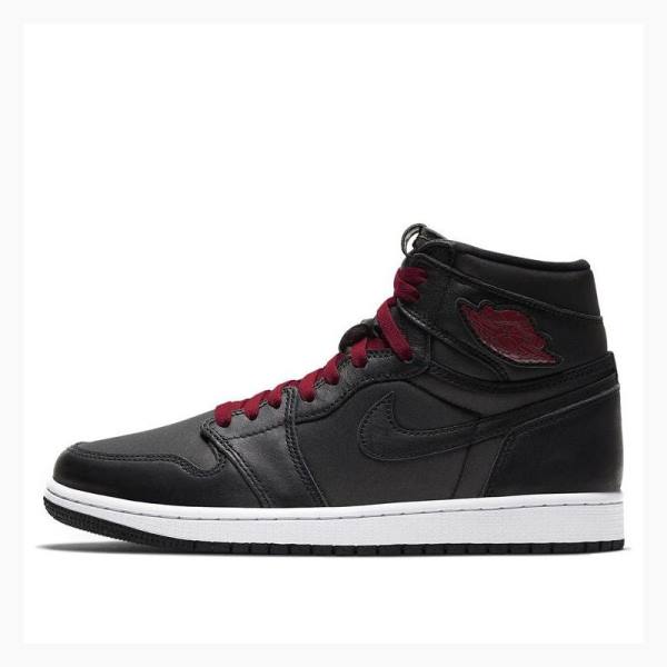 Nike Retro High OG Satin Gym Basketsko Air Jordan 1 Herre Svarte Rød | JD-316EP