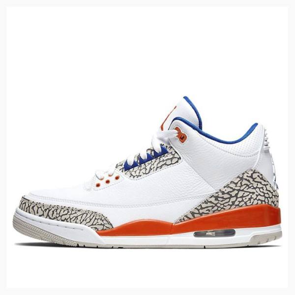 Nike Retro Knicks Basketsko Air Jordan 3 Herre Hvite Grå Oransje | JD-372BO