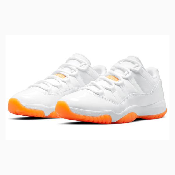 Nike Retro Low Bright Citrus Joggesko Air Jordan 11 Dame Hvite Oransje | JD-103VD