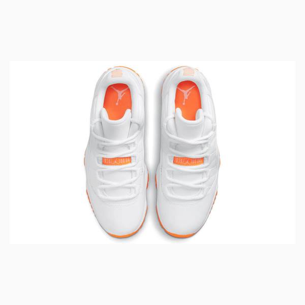 Nike Retro Low Bright Citrus Joggesko Air Jordan 11 Dame Hvite Oransje | JD-103VD