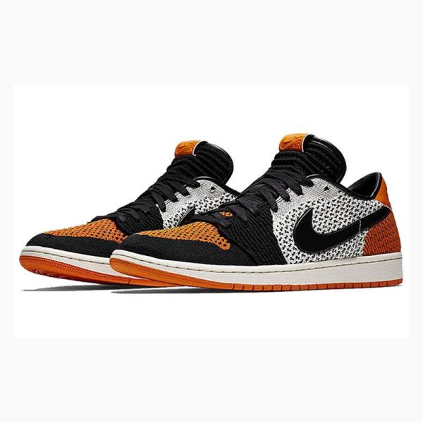 Nike Retro Low Flyknit Shattered Backboard Joggesko Air Jordan 1 Herre Svarte Grå Oransje | JD-806QF