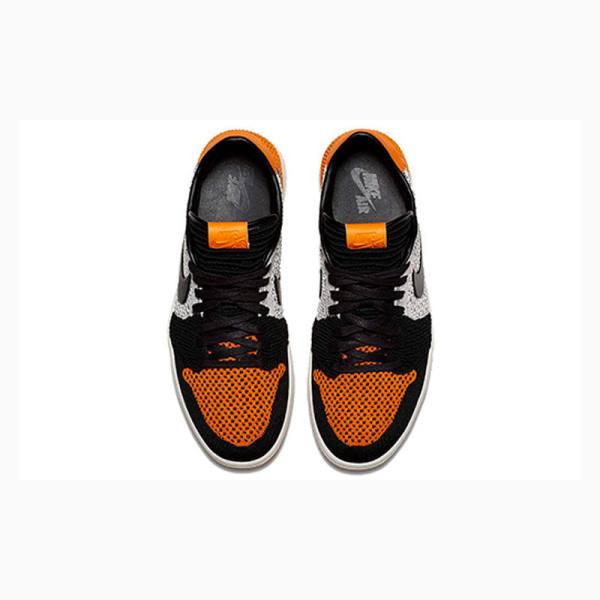 Nike Retro Low Flyknit Shattered Backboard Joggesko Air Jordan 1 Herre Svarte Grå Oransje | JD-806QF