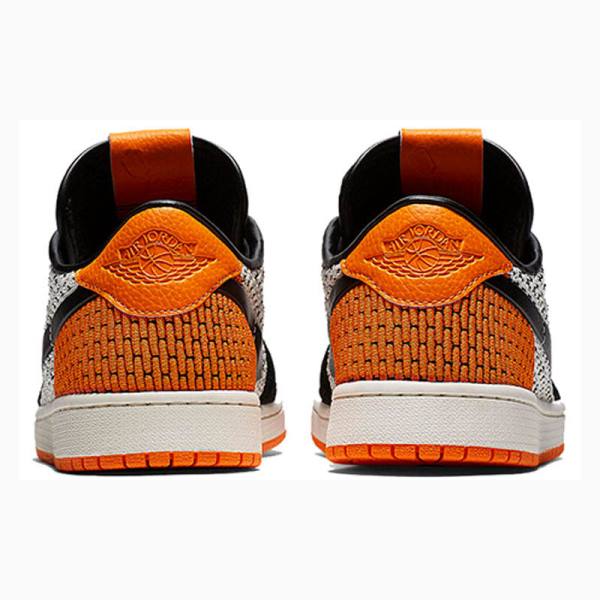 Nike Retro Low Flyknit Shattered Backboard Joggesko Air Jordan 1 Herre Svarte Grå Oransje | JD-806QF