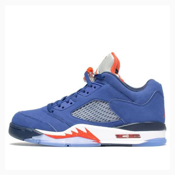 Nike Retro Low Knicks Joggesko Air Jordan 5 Herre Blå | JD-850YB