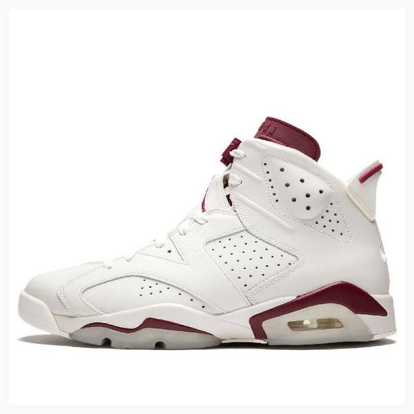 Nike Retro Maroon Basketsko Air Jordan 6 Herre Hvite Rød | JD-507WJ