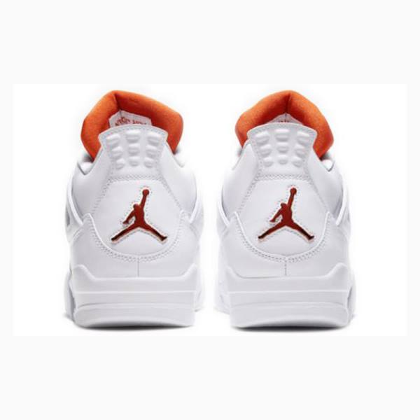 Nike Retro Metallic Pack Basketsko Air Jordan 4 Herre Hvite Oransje | JD-267JG