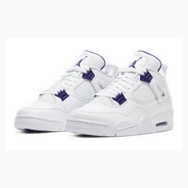 Nike Retro Metallic Pack Basketsko Air Jordan 4 Herre Hvite Lilla | JD-729RY