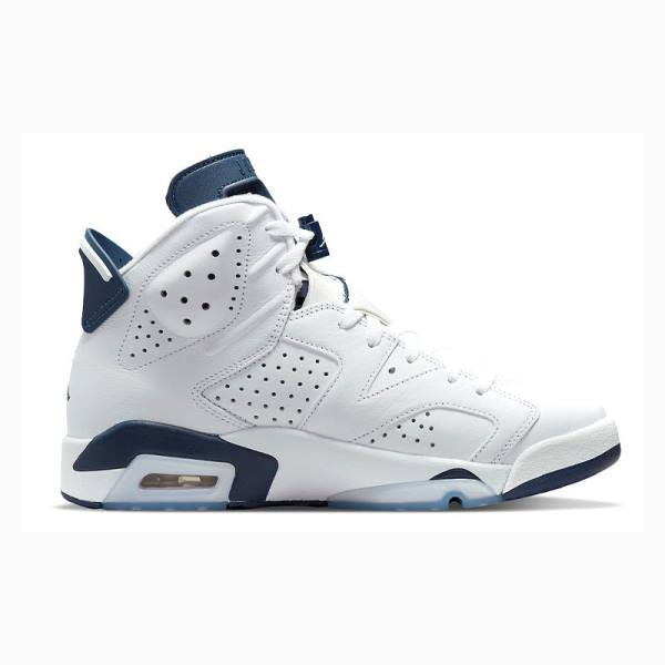 Nike Retro Midnight Basketsko Air Jordan 6 Herre Hvite Marineblå | JD-562QT