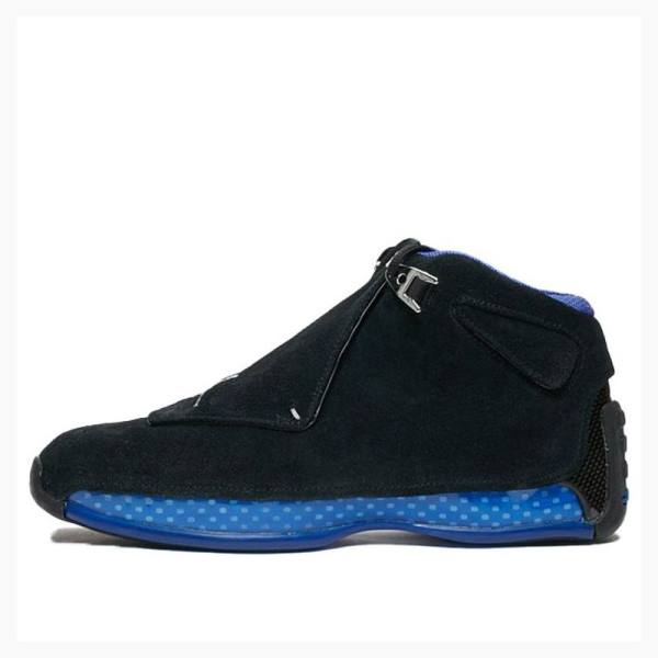 Nike Retro OG - Sports Royal Basketsko Air Jordan 18 Herre Svarte Blå | JD-486OZ