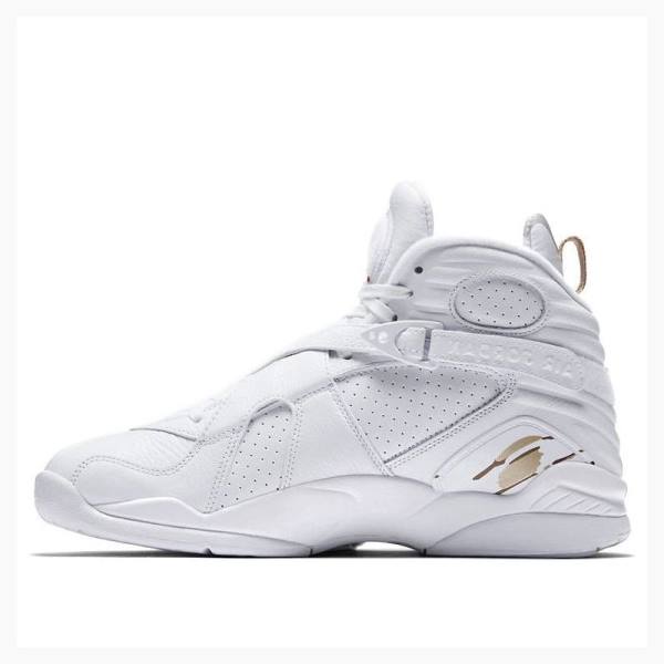 Nike Retro OVO Metallic Basketsko Air Jordan 8 Herre Hvite Gull | JD-641DE