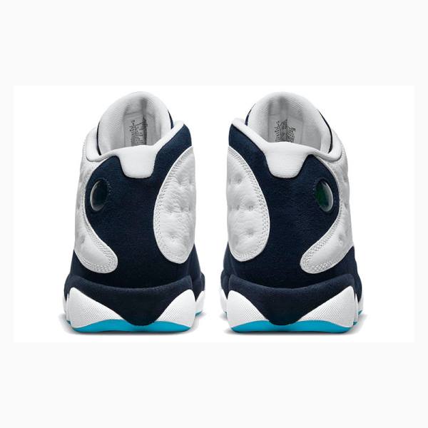 Nike Retro Obsidian powder Basketsko Air Jordan 13 Herre Hvite Blå | JD-528NP