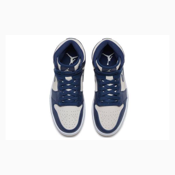 Nike Retro PREM Midnight Basketsko Air Jordan 1 Dame Marineblå | JD-670NV