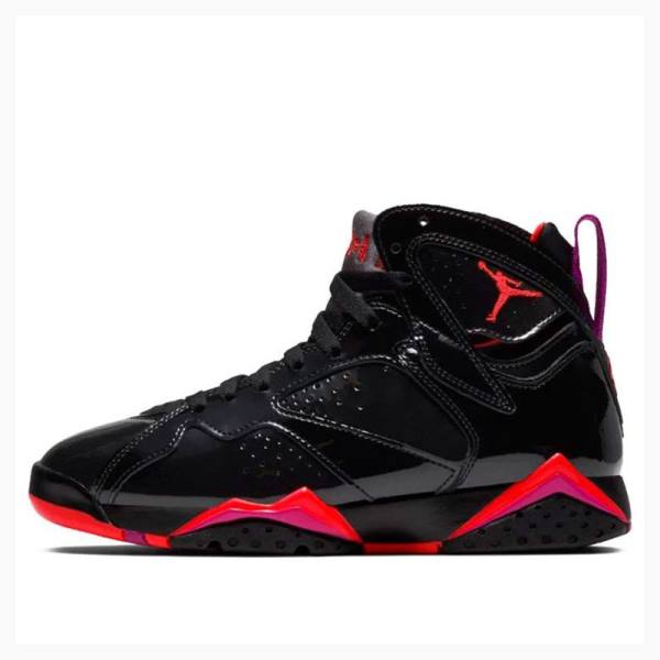 Nike Retro Patent Lær Basketsko Air Jordan 7 Dame Svarte Rød | JD-209VY