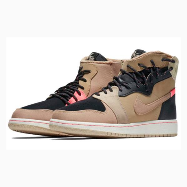 Nike Retro Rebel XX Parachute Basketsko Air Jordan 1 Dame Khaki Svarte | JD-246MW