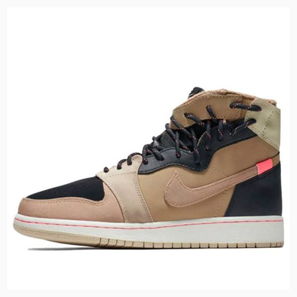 Nike Retro Rebel XX Parachute Basketsko Air Jordan 1 Dame Khaki Svarte | JD-246MW