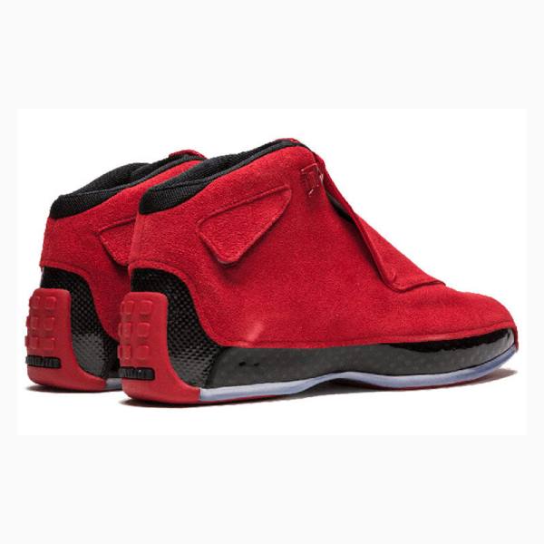 Nike Retro Red Semsket Skinn Basketsko Air Jordan 18 Herre Rød Svarte | JD-587AZ