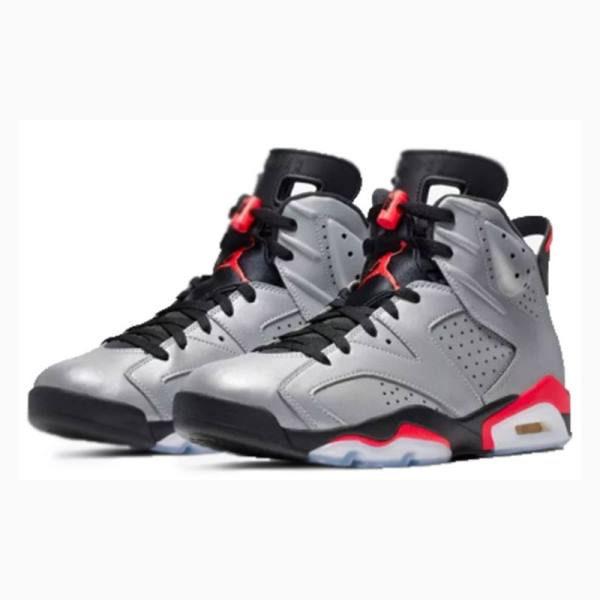 Nike Retro Reflective Infrared Basketsko Air Jordan 6 Herre Sølv Svarte Rød | JD-716FN