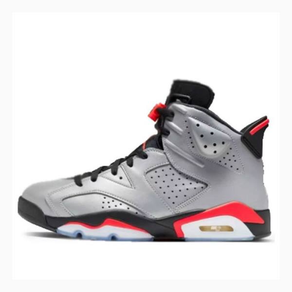 Nike Retro Reflective Infrared Basketsko Air Jordan 6 Herre Sølv Svarte Rød | JD-716FN