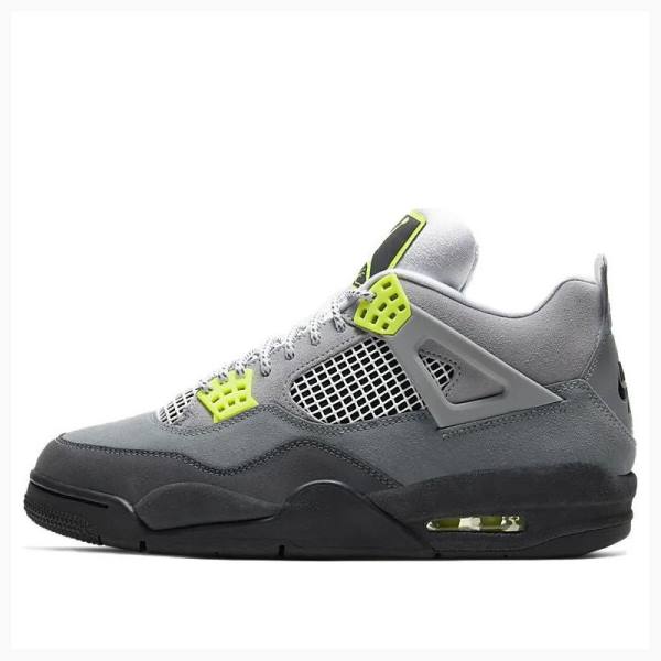 Nike Retro SE \'Neon 95\' Neon Basketsko Air Jordan 4 Herre Grå Grønn | JD-509ER