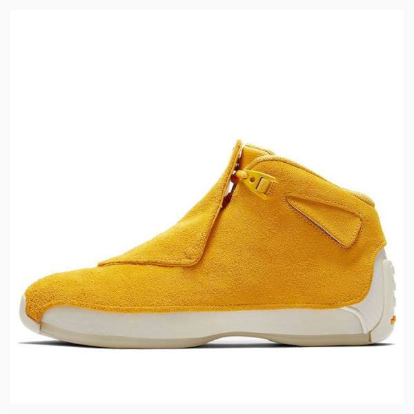 Nike Retro Semsket Skinn Basketsko Air Jordan 18 Herre Gul | JD-087EX