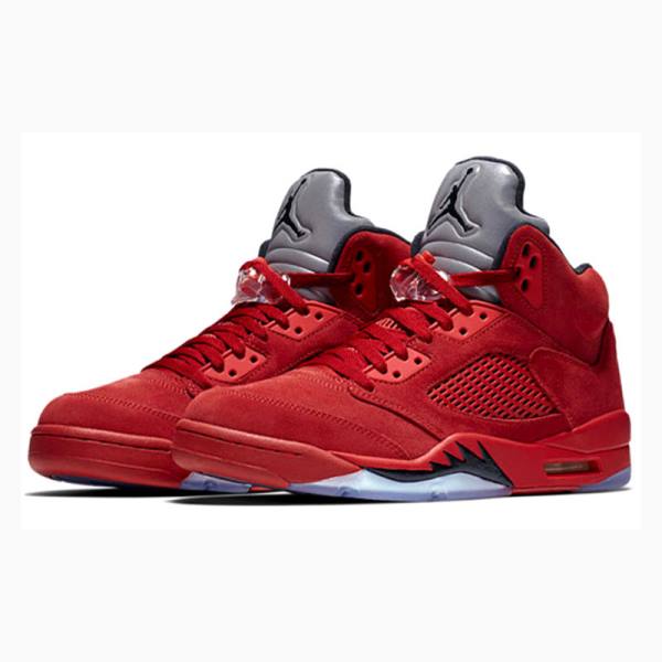 Nike Retro Semsket Skinn Basketsko Air Jordan 5 Herre Rød | JD-341KL