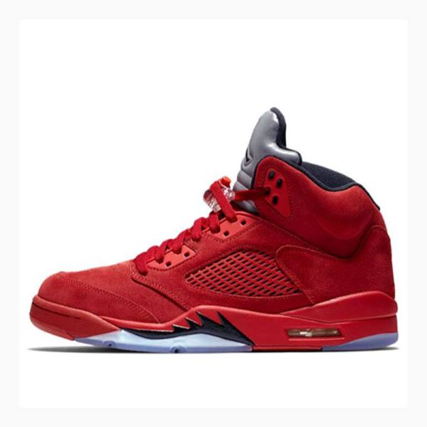 Nike Retro Semsket Skinn Basketsko Air Jordan 5 Herre Rød | JD-341KL