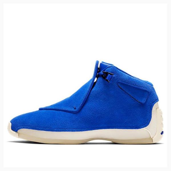 Nike Retro Semsket Skinn Basketsko Air Jordan 18 Herre Blå | JD-672RK