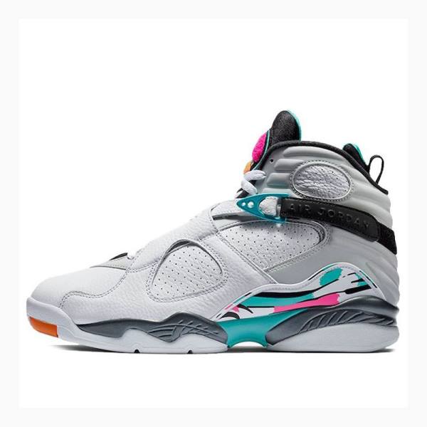 Nike Retro South Beach Basketsko Air Jordan 8 Herre Hvite Lilla Blå | JD-047MK