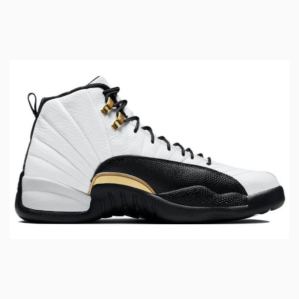 Nike Retro Taxi Semsket Skinn Basketsko Air Jordan 12 Herre Hvite Svarte | JD-169FP