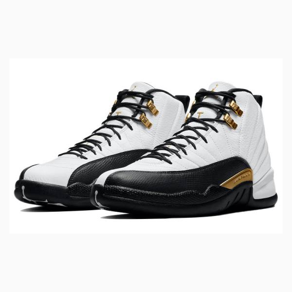 Nike Retro Taxi Semsket Skinn Basketsko Air Jordan 12 Herre Hvite Svarte | JD-169FP