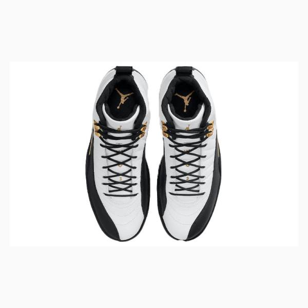 Nike Retro Taxi Semsket Skinn Basketsko Air Jordan 12 Herre Hvite Svarte | JD-169FP