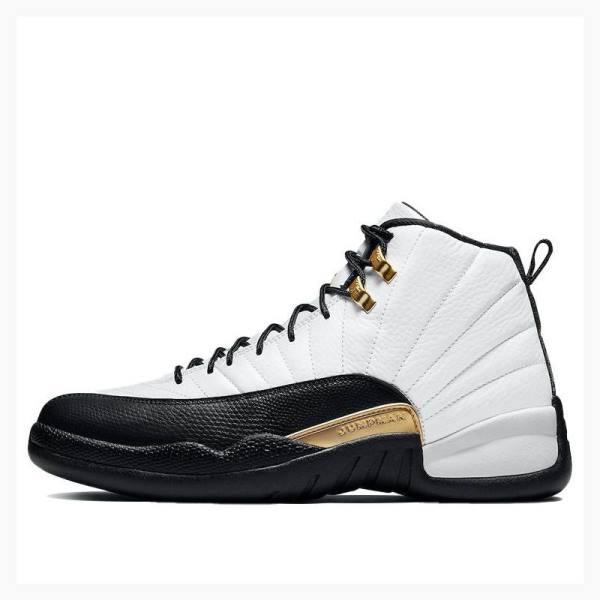 Nike Retro Taxi Semsket Skinn Basketsko Air Jordan 12 Herre Hvite Svarte | JD-169FP