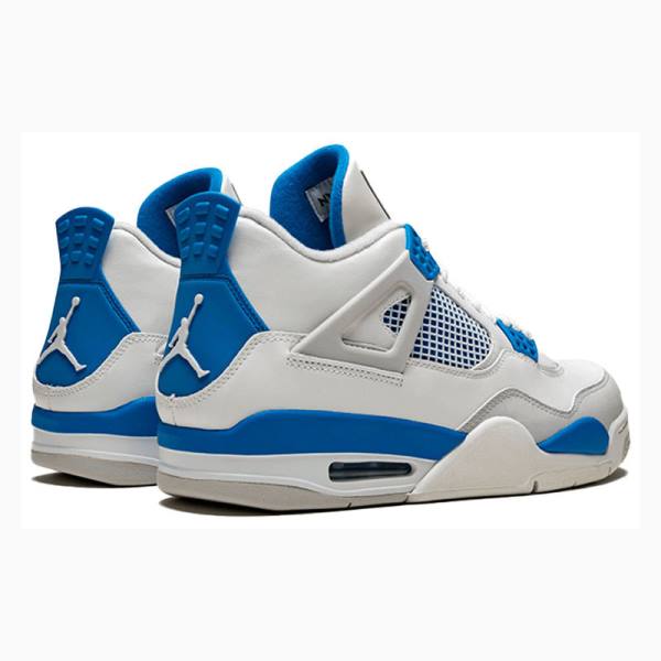 Nike Retro White Military Basketsko Air Jordan 4 Herre Hvite Blå | JD-862UR