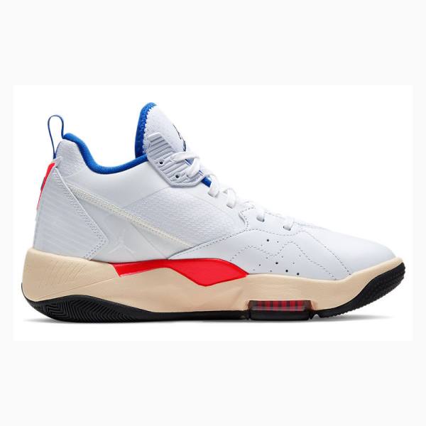 Nike Zoom 92 Ultramarine Basketsko Air Jordan Dame Hvite Blå Rød | JD-874YN