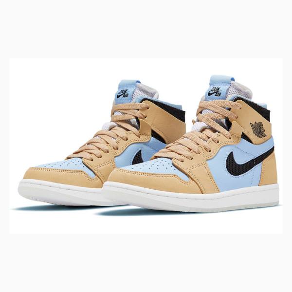 Nike Zoom Air CMFT 'Sesame' Basketsko Air Jordan 1 Dame Blå Beige | JD-172HV