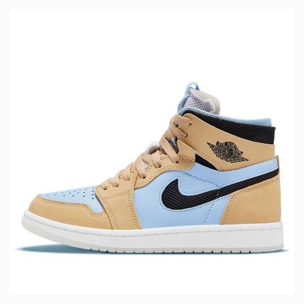 Nike Zoom Air CMFT \'Sesame\' Basketsko Air Jordan 1 Dame Blå Beige | JD-172HV