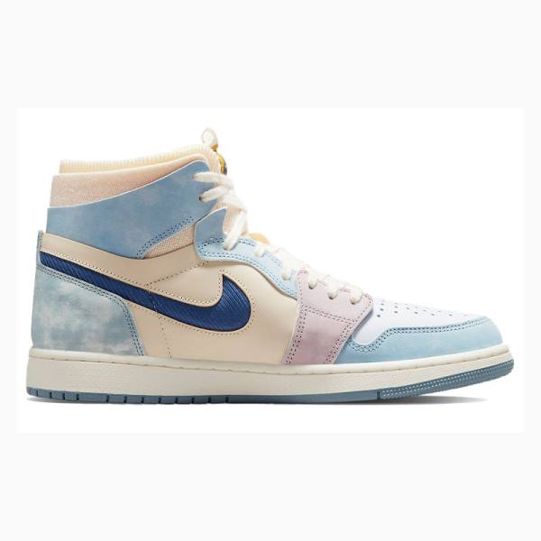 Nike Zoom CMFT Celestine Blue Sail Basketsko Air Jordan 1 Herre Blå Hvite | JD-871EM